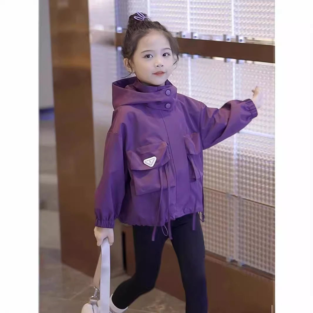 Picture of Girls' Coat Autumn 2024 New Stylish Children's Charge Clothes Girls' Sports Hooded Top Fashionable Outer