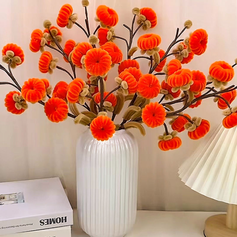 Picture of DIY Persimmon-Shaped Twist Stick Material Kit Housewarming Gift Making Living Room Artificial Flower Weaving Creative Handicraft
