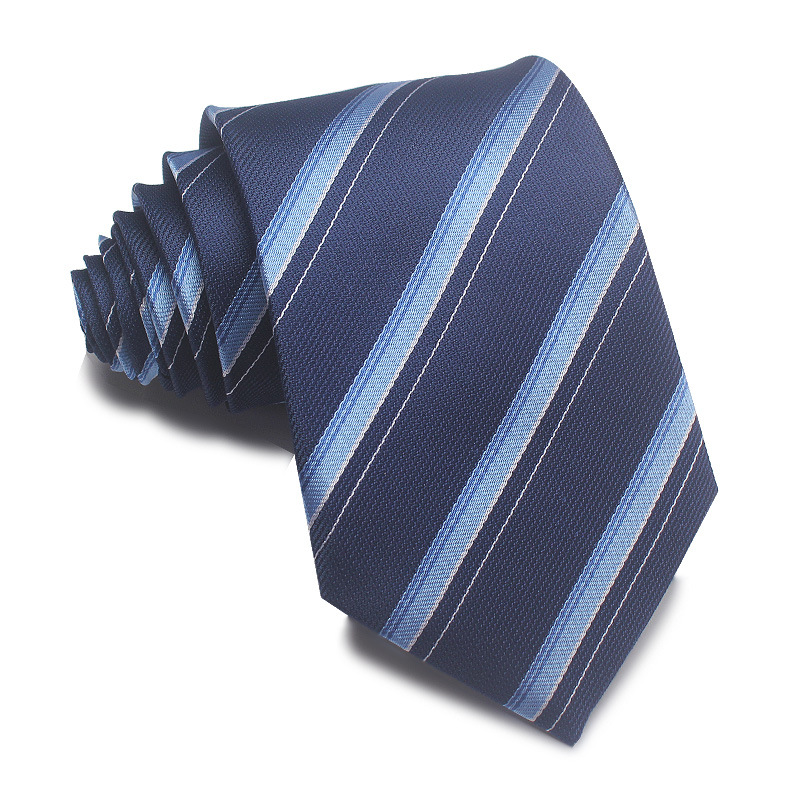 Picture of 25 New 8cm Polyester Jacquard Stripesd Tie 7cm Men's and Women's Business Formal Wear Casual High-End Red Black Blue