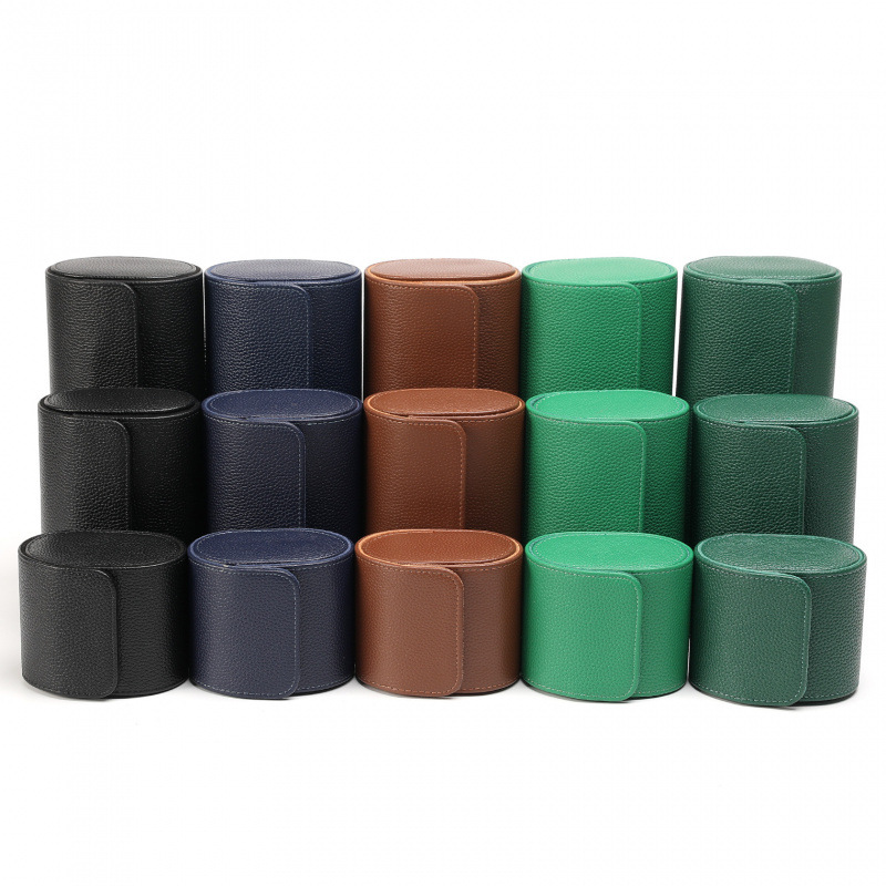 Spot Cross-Border High-End Genuine Leather Pu Pebbled Watch Box 1 2 3 Watch Storage Box Watch Box