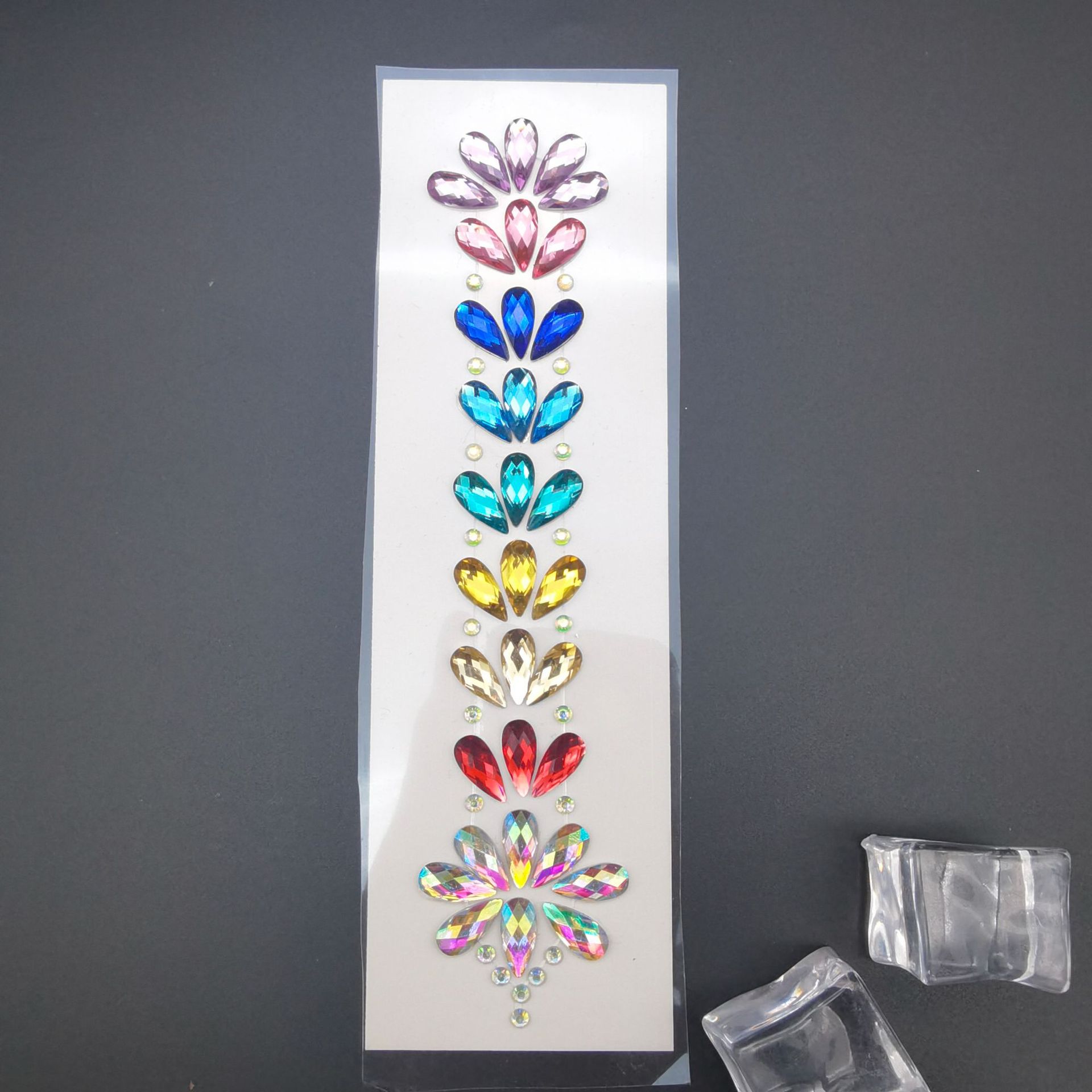 Picture of Internet Celebrity Rhinestone Forehead Face Sticker Hair Decoration Diamond Sticker Head Decoration Forehead Sticker DIY Music Festival Jewelry
