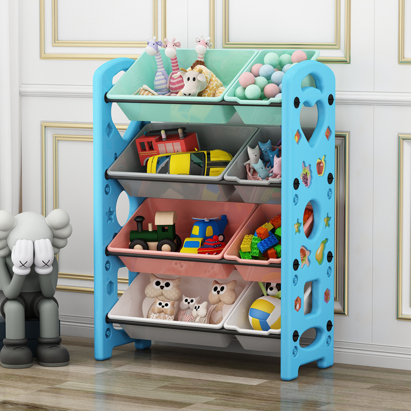 Picture of Children's Toy Storage Rack Household Kindergarten Baby Storage Rack Floor Multi-Layer Finishing Rack Storage Cabinet Plastic Basket