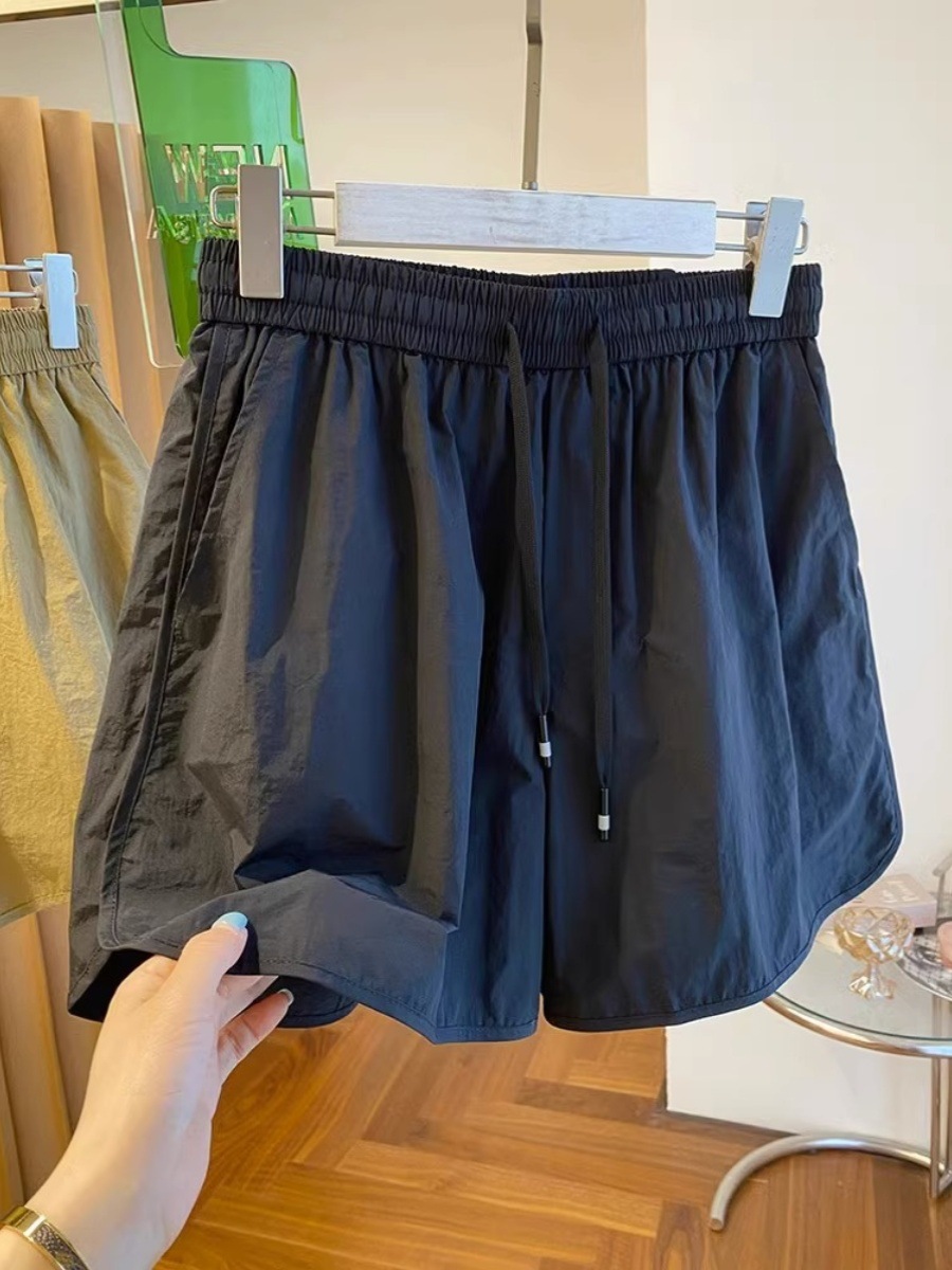 2024 New Arrival Quick-Drying Fabric High Waist Loose Loose Casual Sports Shorts Women's Summer Slimming All-Match Wide-Leg Pants