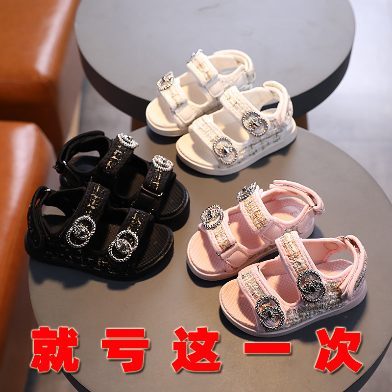Children's Summer Open-Toe Beach Sandals Trendy Boys and Girls Comfortable Fashion Sandals Soft Sole Baby Sandals 1-3 Soft Sole