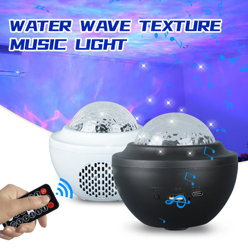 New Bluetooth remote control water ripple music star light star projection lamp USB plug-in aurora atmosphere night light