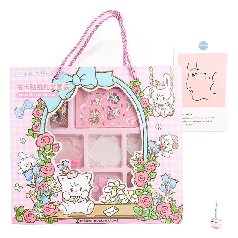 Mikko goo card sticker gift box suit goo card quicksand goo card chain sticker tweezers all suit decorative materials