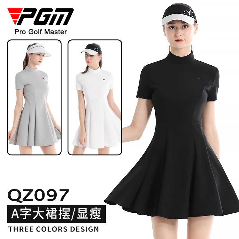 Picture of PGM Summer Golf Women's Slim-fit Tight Waist Slim A- line dress Short-sleeved Women's Skirt suit Korean-style Golf Clothing