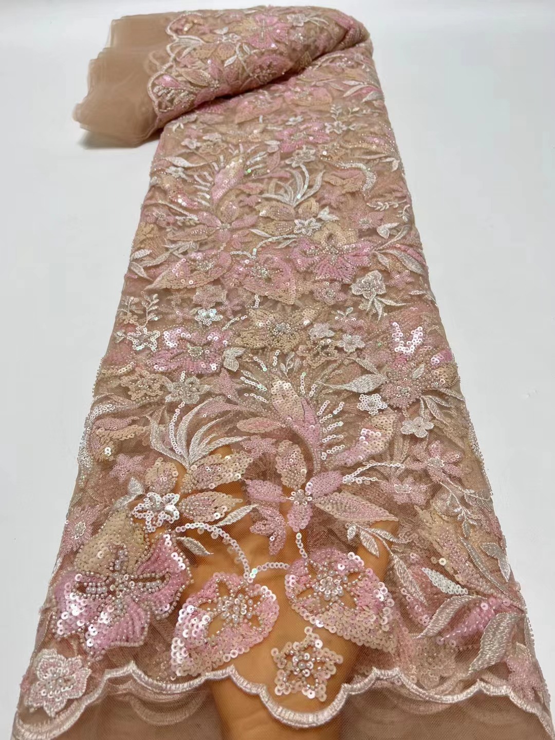 African color pattern sequins embroidery fabric ethnic minority wedding dress modern dance fashion fabric JX3663