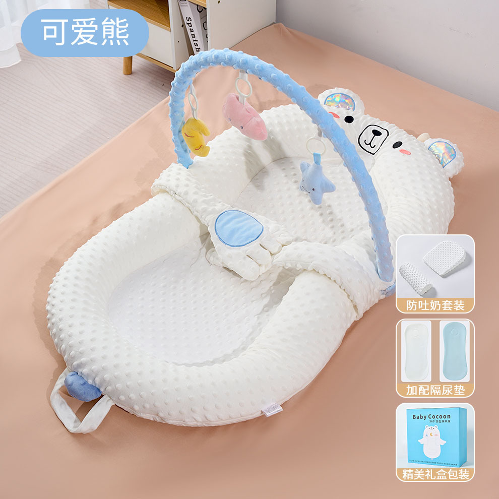 Picture of Infant bed bed multifunctional movable newborn soothing sleeping mat baby sleeping nest foldable anti-pressure ridge protection