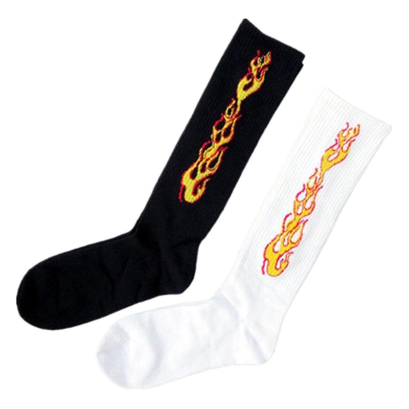New skateboard flame socks street hip hop sports riding mid-calf socks men and women couple socks fashion