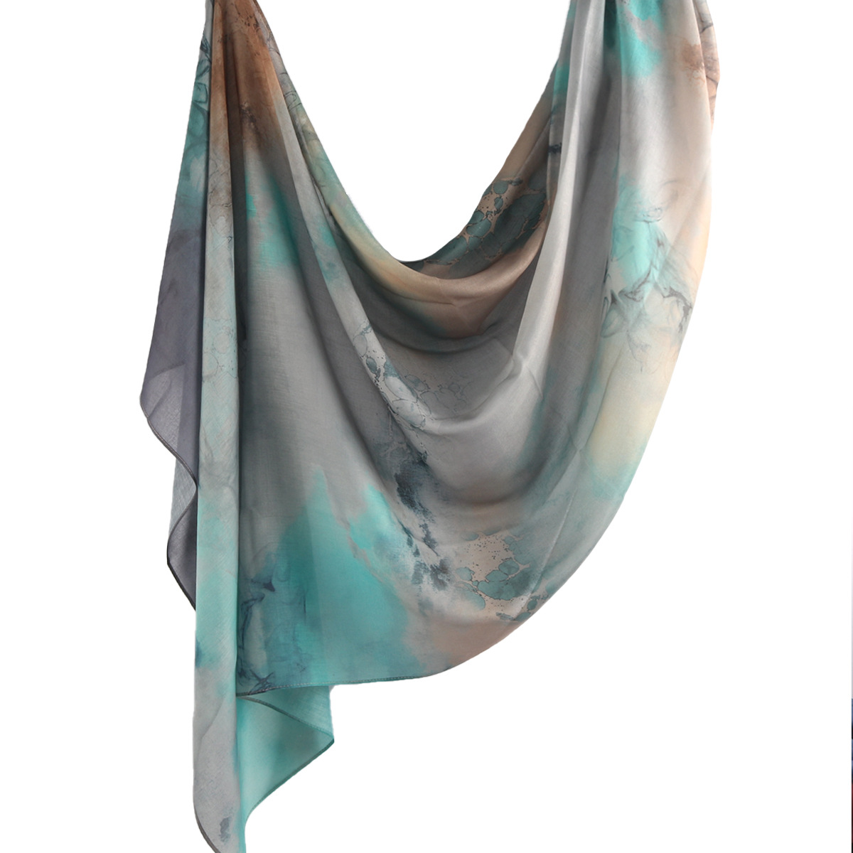 Picture of Best-Selling Watercolor Tie-Dye Cotton Scarf Arabian Satin Polyester Long Scarf Turkish Middle Eastern Scarf