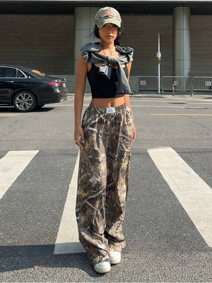 Picture of 2024 Spring and Autumn Spice Girls Women's New High Waist Wide Leg Pants Loose Slim Spice Girls Casual Pants Amazon
