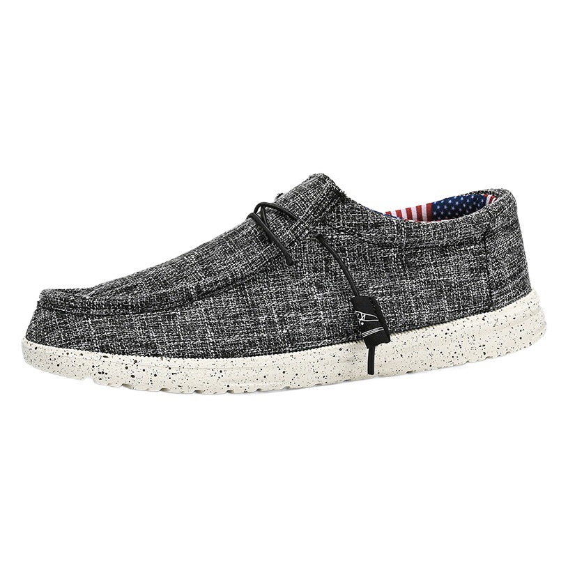 Foreign Trade Popular Large Size 48 Loafers Men's Canvas Casual Shoes Cross-Border One-Leg Driving Lazy Shoes Ready for Delivery