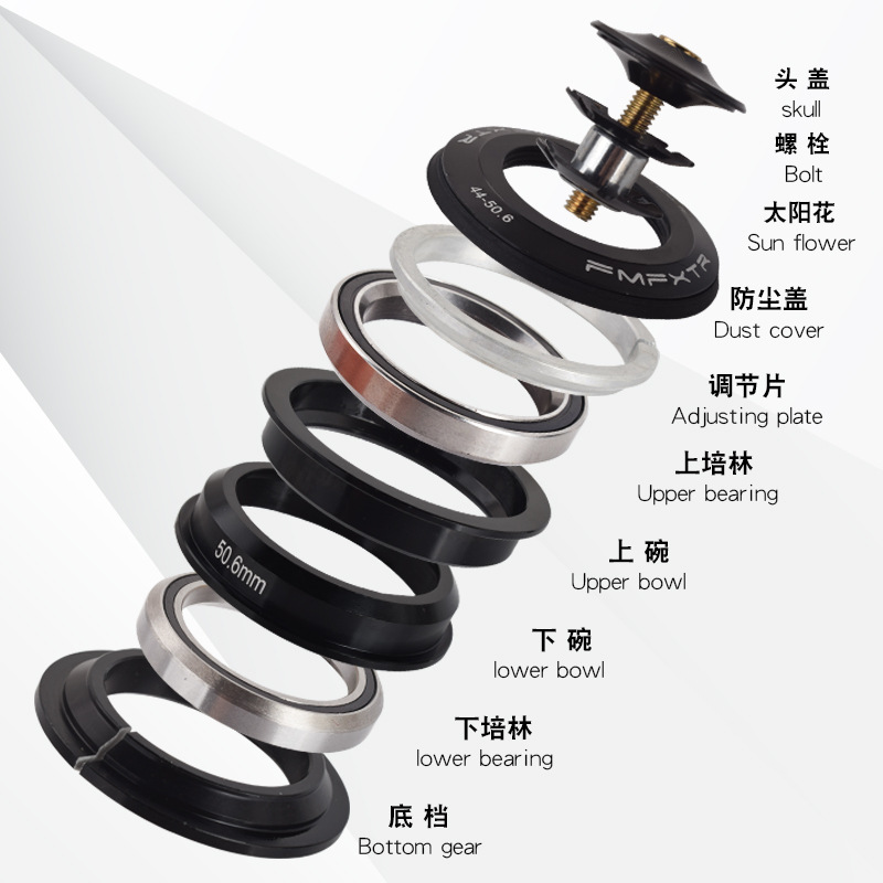 Picture of Bicycle Headset Set 44-5556 Tapered 42Mm52Mm Straight Tube Mountain Bike Front Bearing Front Fork Wrist Set