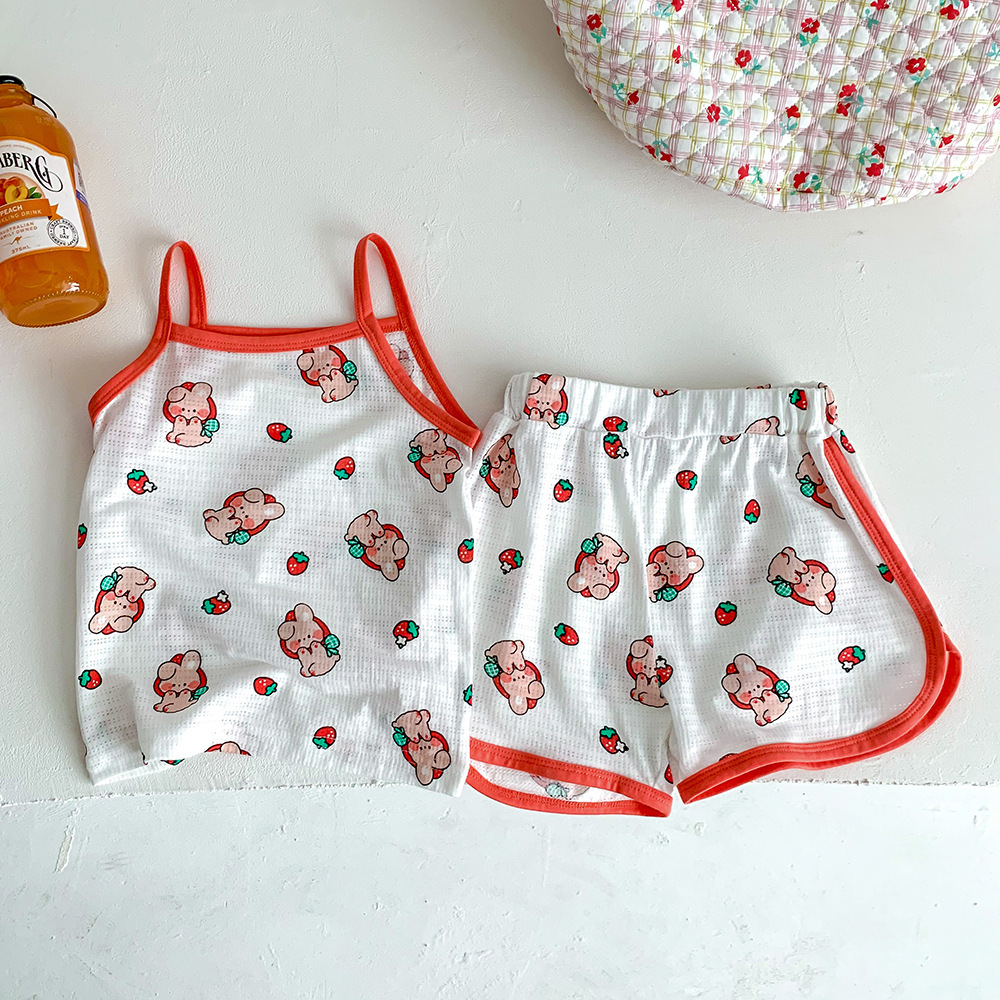 Picture of Summer New Children's Pajamas Children's Home Clothes Girls Summer suit Shorts Vest Summer Wear
