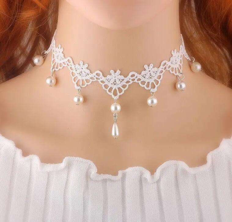 Picture of Cross Border Accessories Women's Neck Strap Court Gothic Spice Girl Neck Chain Lace Necklace Choker Clavicle Chain Collar Collar Vintage