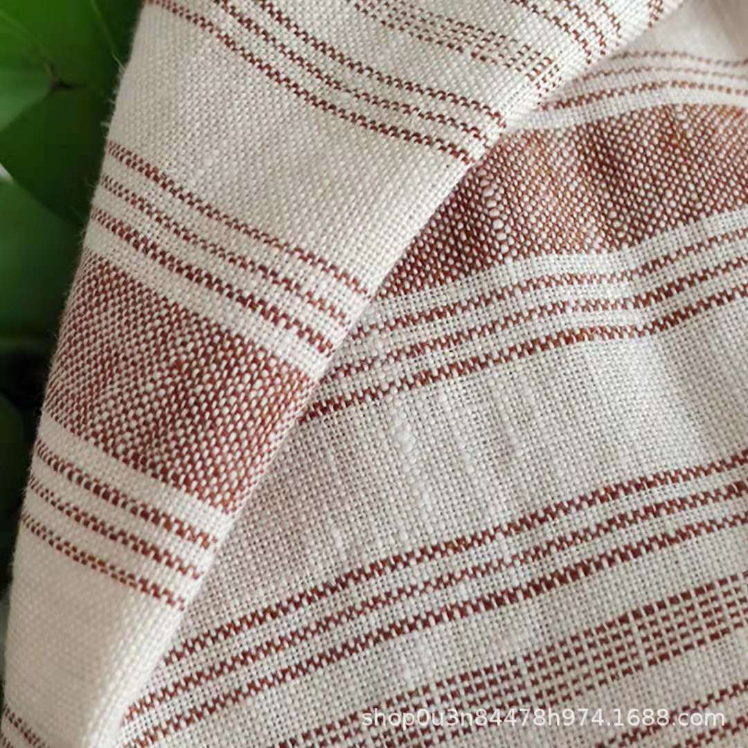 Picture of Pure Linen 280CM Horizontal Stripesd Enzyme Washing Fabric French Linen Curtain Fabric Linen Quilted Quilt Cover Cloth