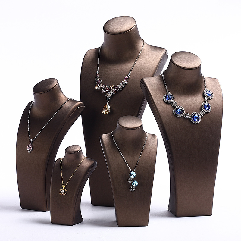Picture of Di Gulas PU leather necklace portrait rack model neck display jewelry pendant display props