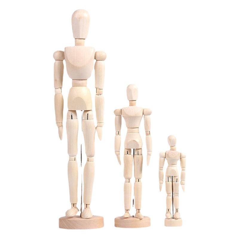 Painting joint handmade puppet toy flexible movable art painting sketch doll human body wooden man model