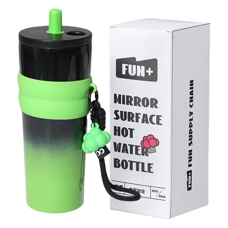 New Large-Capacity 316 Stainless Steel Thermos Cup with Straw, Coffee Cup, High-Looking Tumbler, Water Cup with Handle