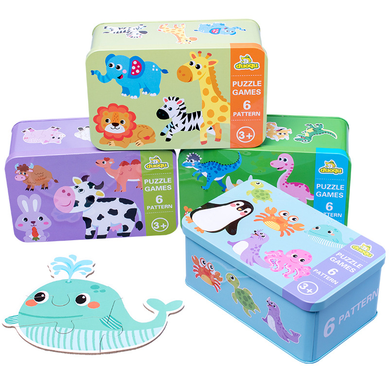 Picture of Cross-Border Infant Educational Animal Puzzle Gift Box Children's Cognitive Matching Puzzle Kindergarten Early Education Companion Toy