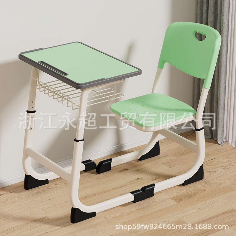 Picture of Cross-border Bidding Primary and Secondary School Students' Desks and Chairs School Tutoring Class Writing Desk Lifting Children's Learning Desk suit Wholesale