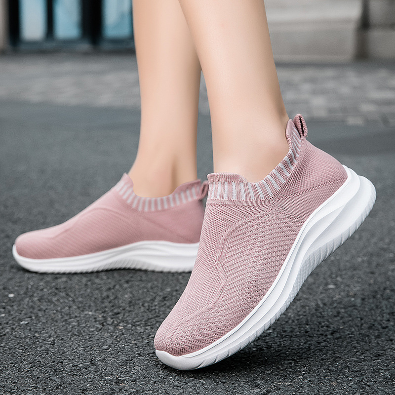 Picture of Cross-border plus size new socks shoes summer walking casual women's shoes breathable fly woven running sneaker lazy feet