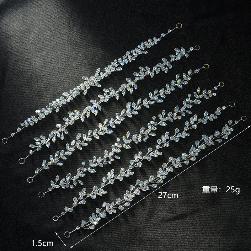 Picture of Korean Style Exquisite Crystal Hair Accessories Bridal Crown Wedding Headband Princess Prom Headdress Tassel Headband Accessories