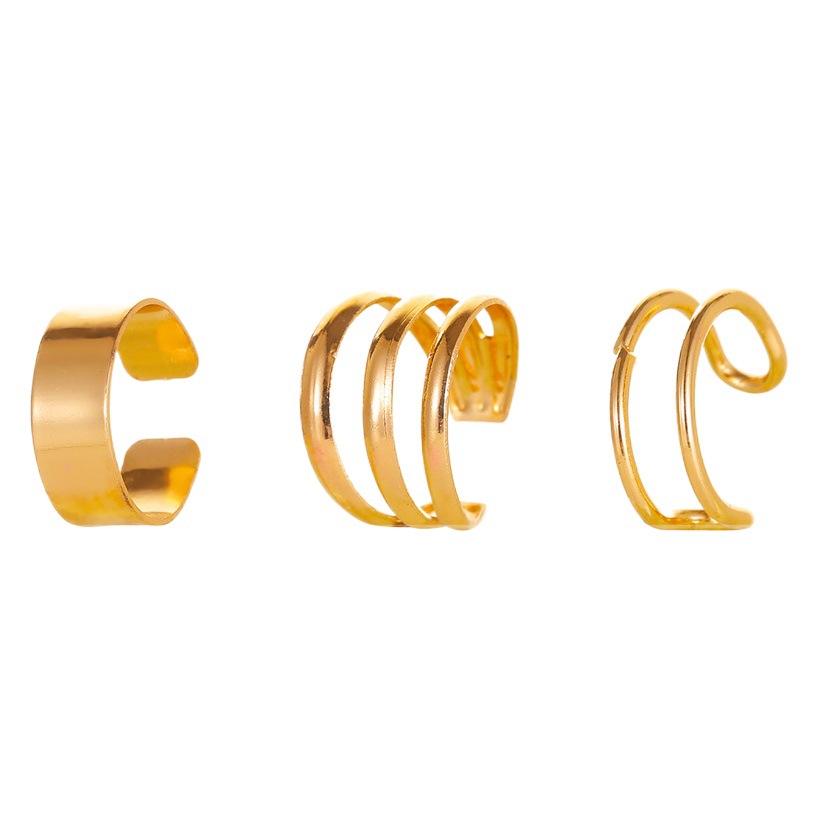 Picture of Korean style ins no hole c type ear clip fashion retro cold wind geometric hoop earrings earrings wholesale ear clip women
