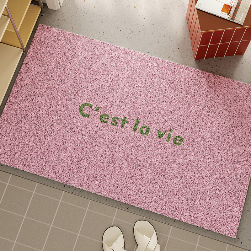 Korean Solid Color Macaron Entrance Mat Entrance Dirt-resistant and Easy-to-take-care Foot Mat Entrance Door Cuttable Silk Ring Mat