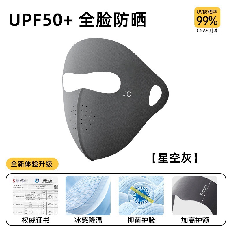 Picture of Seamless Sun Protection Mask, Ice Silk Anti-Uv Breathable Face Mask, Ear-Hanging Mask for Men and Women, Sun Protection Ice Silk Mask