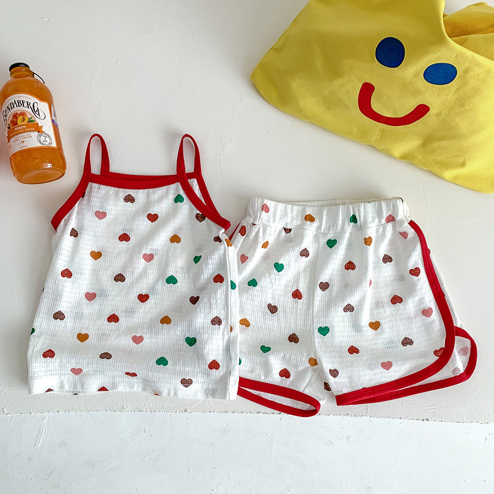 Picture of Summer New Children's Pajamas Children's Home Clothes Girls Summer suit Shorts Vest Summer Wear