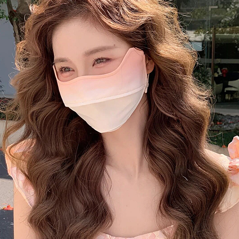 Spot! The same gradient eye angle sunscreen mask women's anti-ultraviolet three-dimensional small face Ice Silk Mask