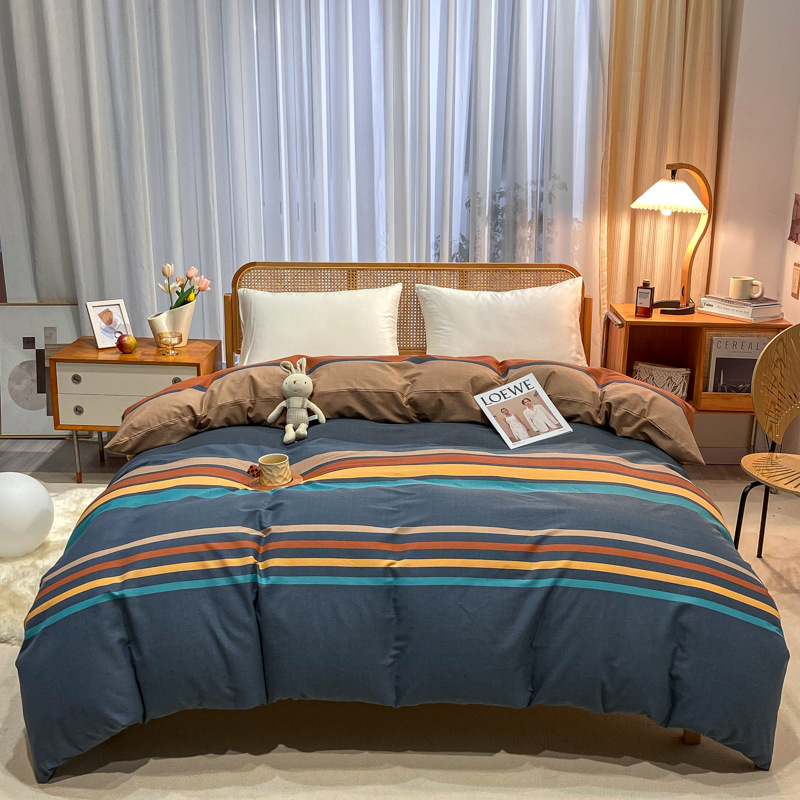 Picture of Cotton brushed duvet cover single piece modern simple single double dormitory thickened quilt cover pure cotton duvet cover single piece