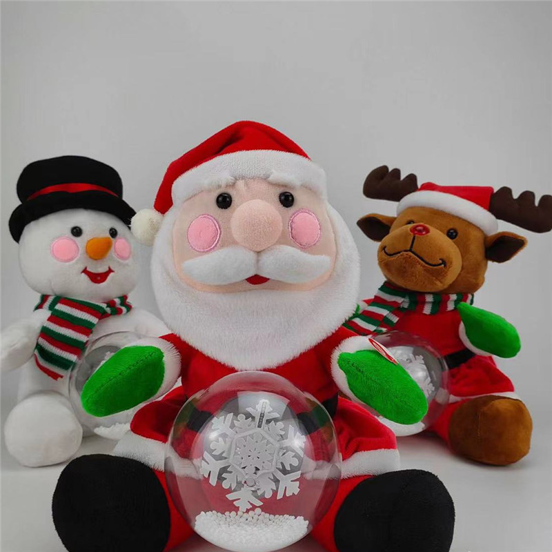 Picture of Electric plush toy Christmas gift elderly snowman elk singing luminous with snowball children gift