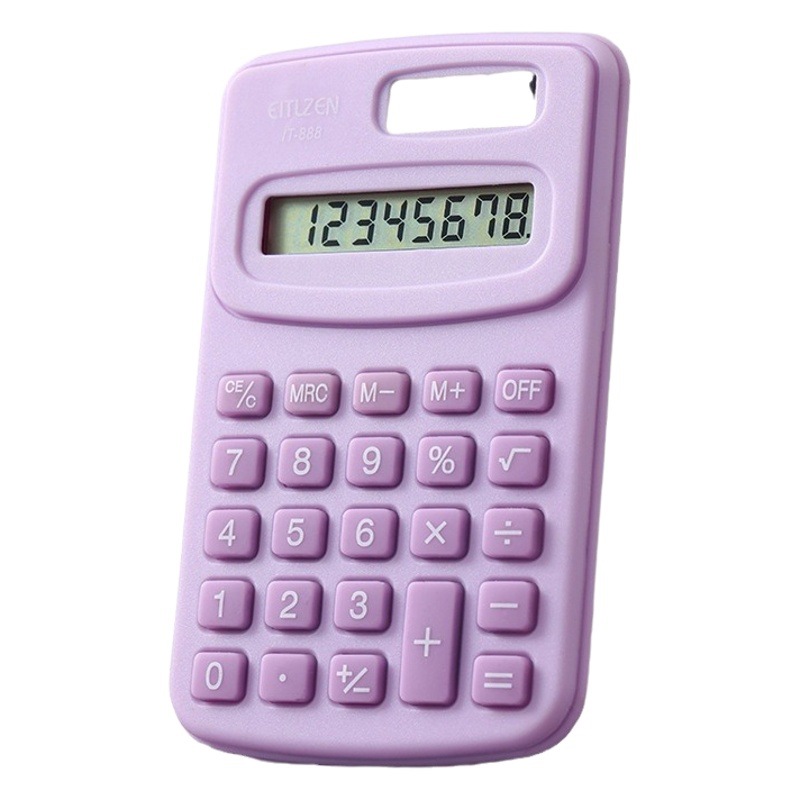 Kk-888 Pure Color Cute Portable Handheld Calculator Creative Office Computer Mini Small Calculator
