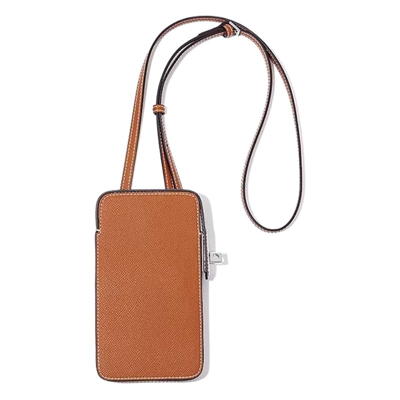 Metal Lock mobile phone bag cowhide crossbody small bag advanced texture mini women's bag simple all-match leather backpack