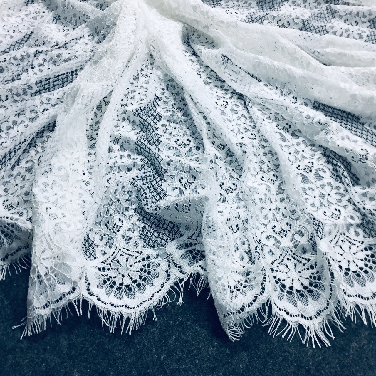 Jin cotton lace large eyelash mesh thin 150CM clothing handmade DIY accessories large lace underwear fabric