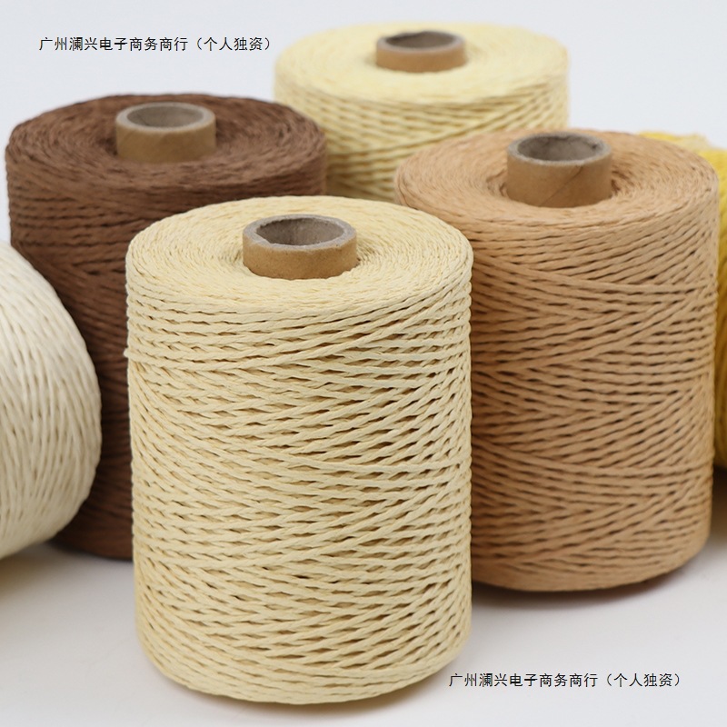 Cotton Straw Line, Raffia Straw Rope Braiding Line, Fine Straw Weaving Material Package, Handmade Papyrus Line, Cotton Thread, Special for Crochet Bags