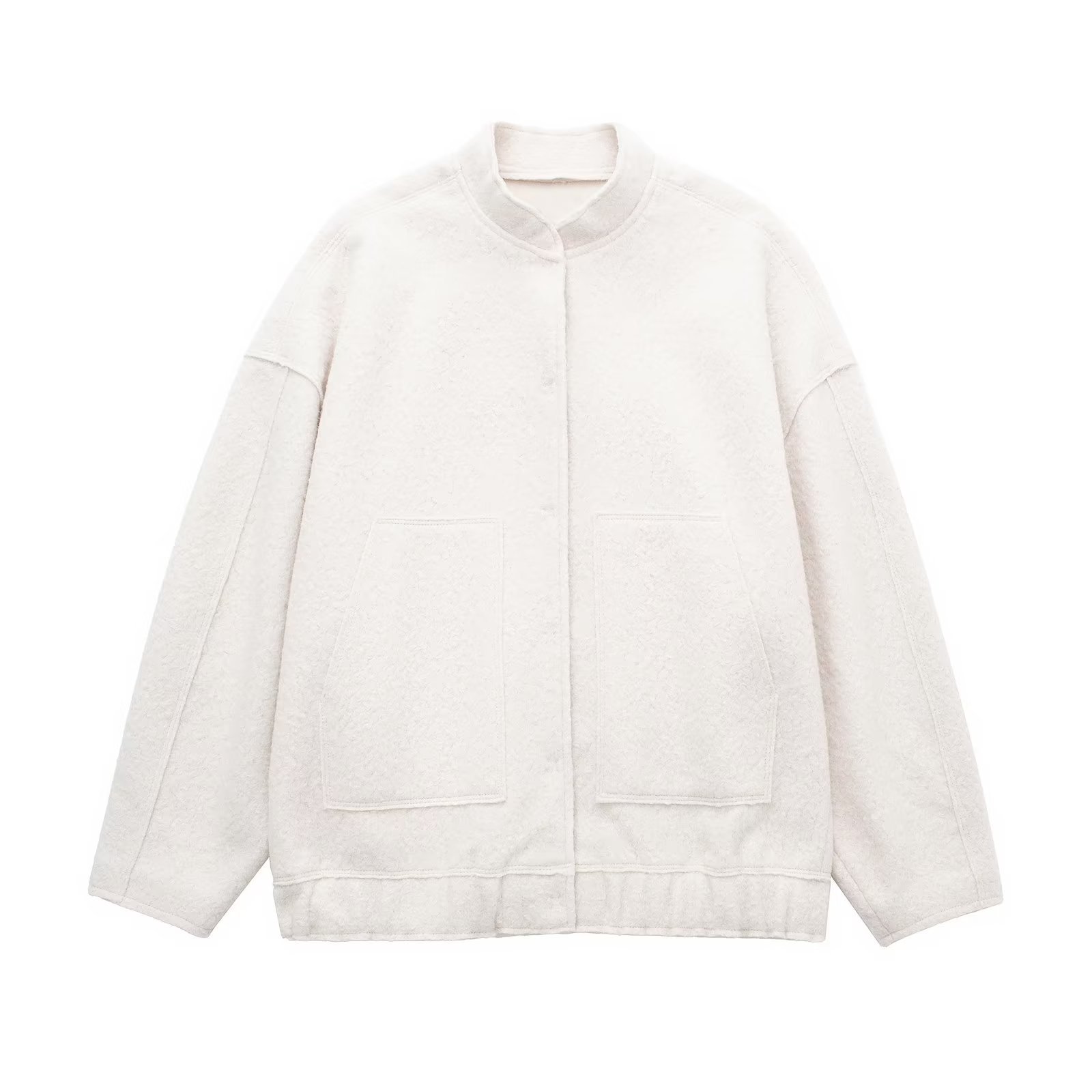 Picture of 2023 autumn and winter New European and American style solid color women's pocket decoration loose pilot jacket baseball uniform casual jacket