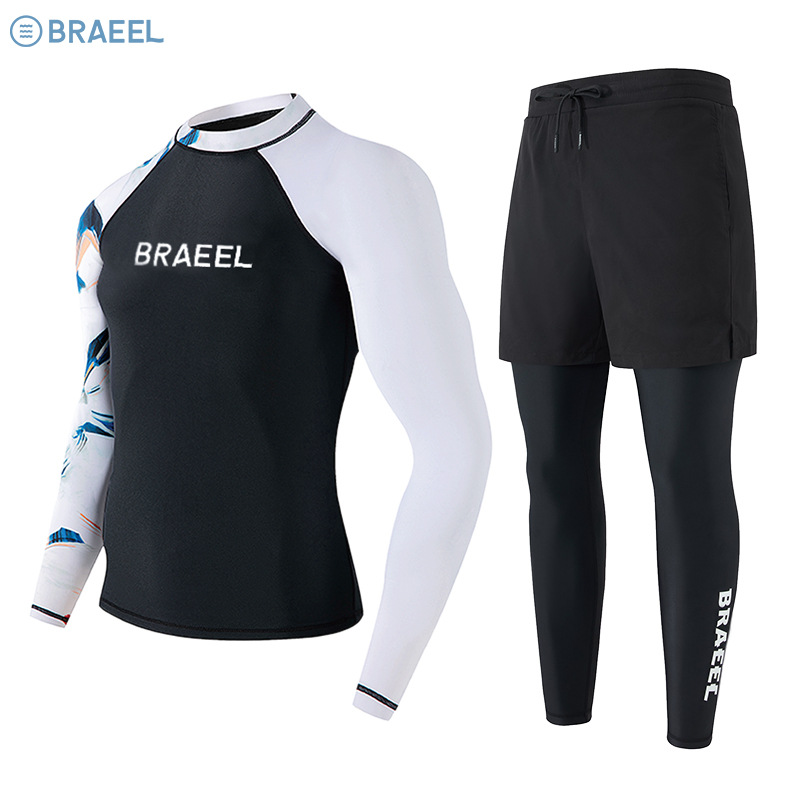 New Arrival Men's Swimwear Full Body Sun Protection Surfsuit Men's Split Jellyfish Clothing Snorkeling Korean Diving Suit Long Sleeve Trousers