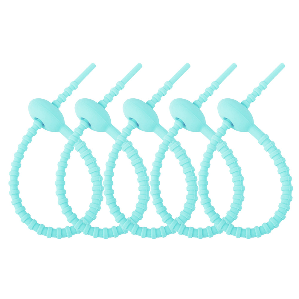 Picture of 215mm silicone cable tie data line storage finishing winder DIY key chain jewelry pendant color lanyard