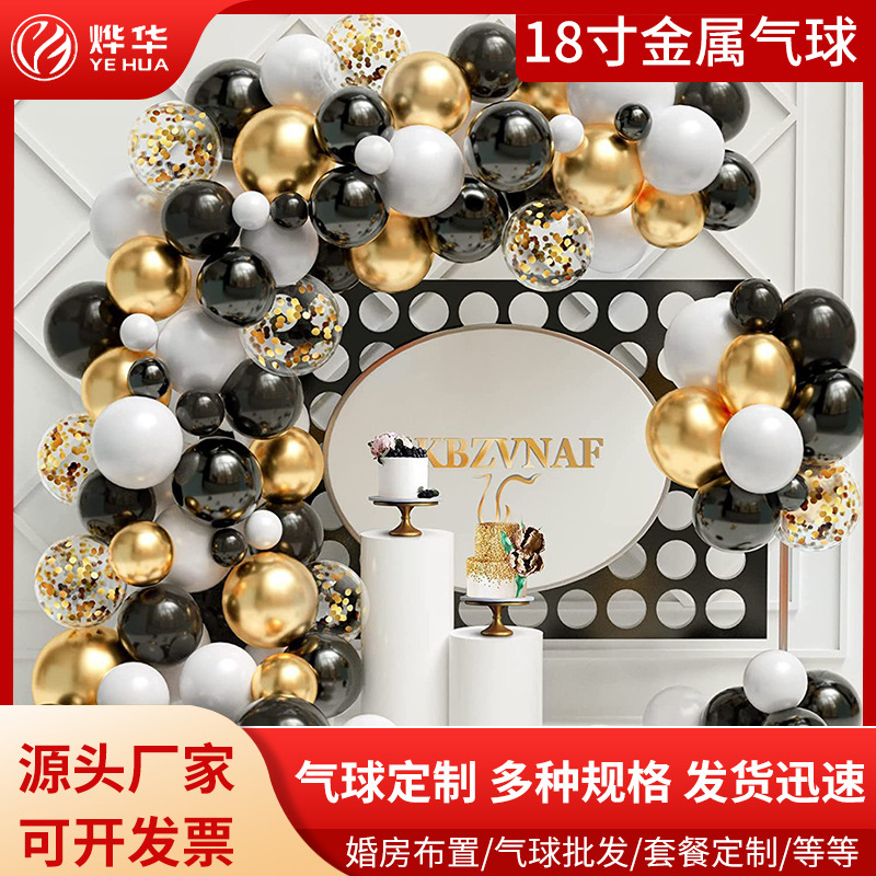 Picture of 18 inch metal balloon Jiangsu Yehua spot wholesale birthday party celebration atmosphere layout round balloon