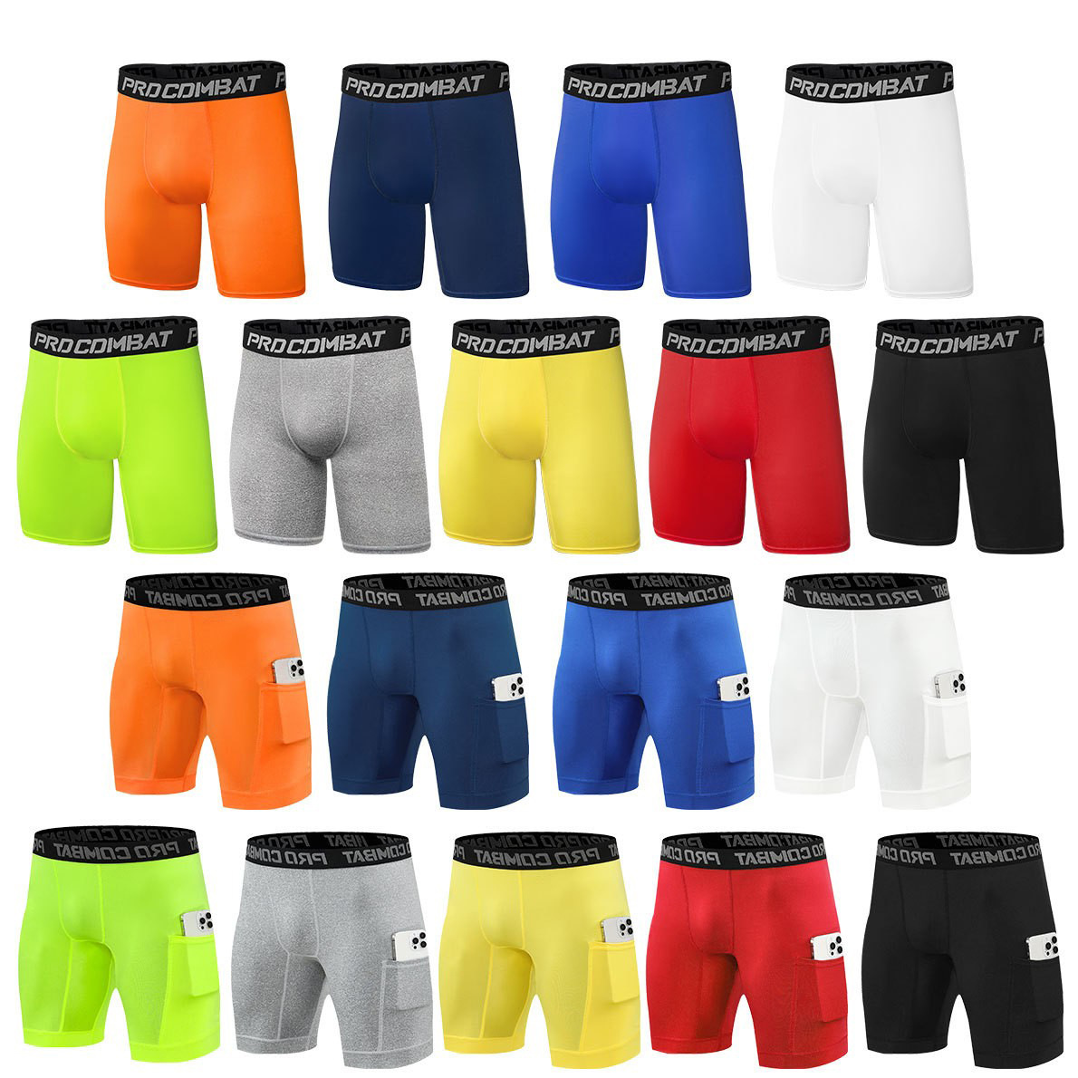 Leggings Men's Basketball Fitness Track and Field Pants High Elastic Quick-drying Sports Shorts Training Running Pocket Leggings