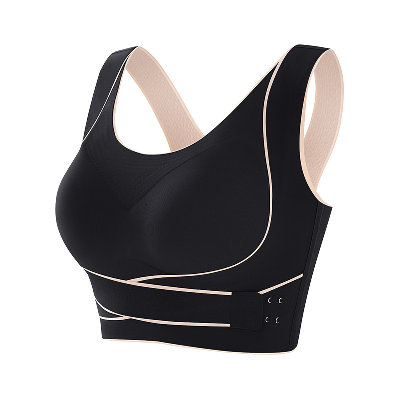 Picture of New Cross Side Buckle Collapsing Paramelia Sports Bra Outer Wear Yoga Vest Seamless Gathering Beauty Back Straightening Underwear for Women