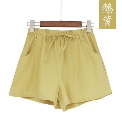 Picture of 2022 New High Waist Cotton and Linen Shorts Women's Linen Slim Loose Hot Pants Large Size Thin Casual Elastic Waist Pants