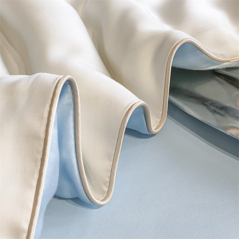 Picture of Washed Ice Silk Summer Quilt Four-piece Solid Color Embroidered Cool Air Conditioned Quilt Summer Gift Summer Quilt Summer Thin Quilt