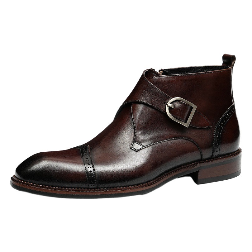 [Vip Exclusive] Winter Chelsea Boots Men's Genuine Leather Short British Side Zipper Business Formal Martin Boots