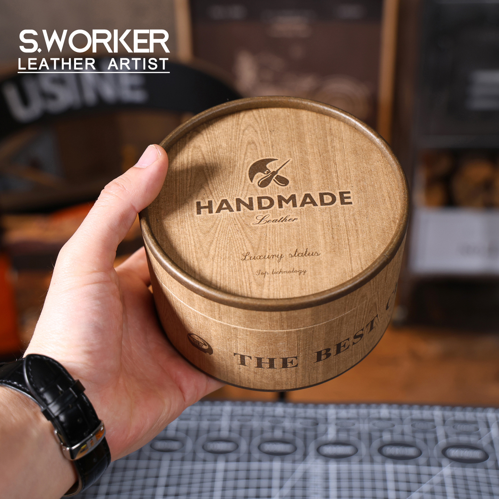Belt Packaging Box Universal Gift Box Thickened Hard Kraft Paper Belt Cylinder Gift Box Cartridge Box