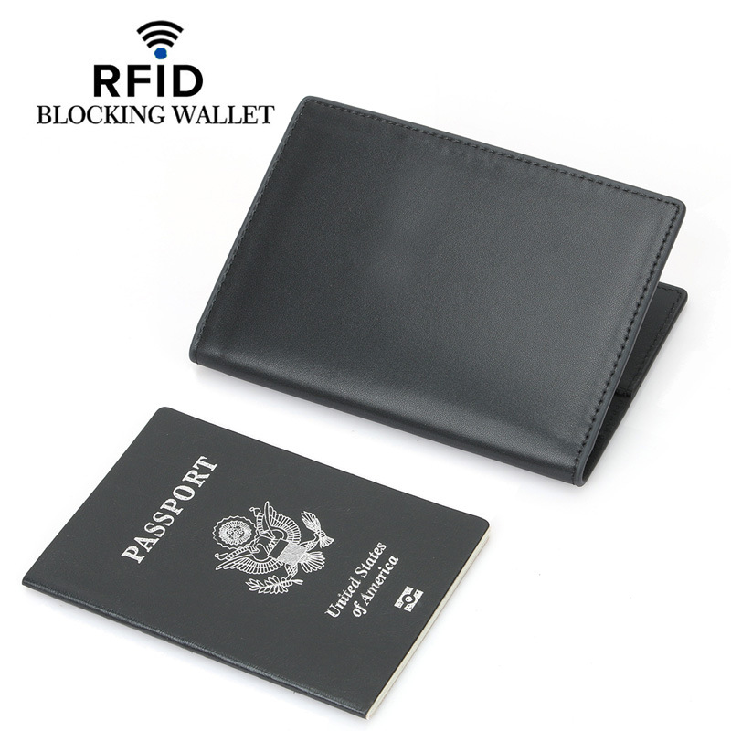 Picture of Amazon cross-border explosions in stock RFID passport bag multi-functional leather passport this certificate air ticket travel essential